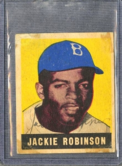 1948 Leaf Jackie Robinson Autographed Rookie Card 